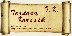 Teodora Karišik vizit kartica